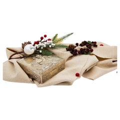 Antique Square silver box with knight reliefs