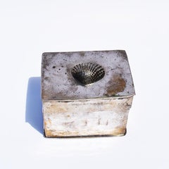 Square Silver Plate Keepsake Box with Sea Shell Lid
