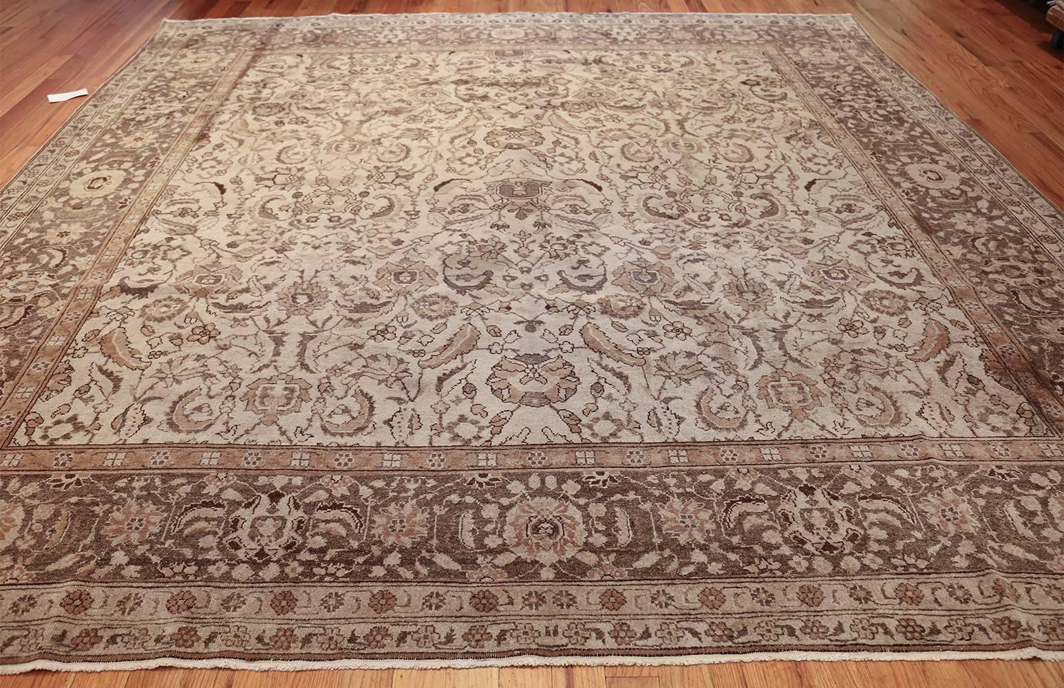 Hand-Knotted Antique Agra Indian Rug. Size: 10 ft 3 in x 10 ft 5 in  For Sale
