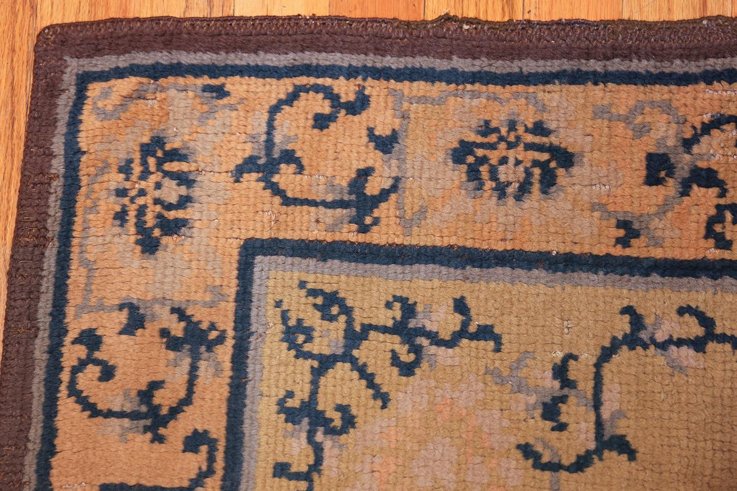 Hand-Knotted Square Size Antique Spanish Carpet. Size: 4 ft 5 in x 4 ft 11 in