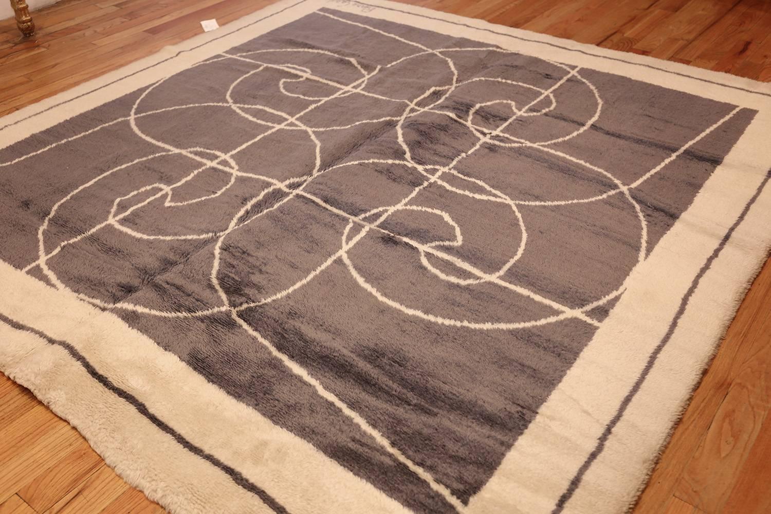 Mid-Century Modern Square Size Mid-Century Rug by Pierre Cardin. Size: 8 ft x 8 ft