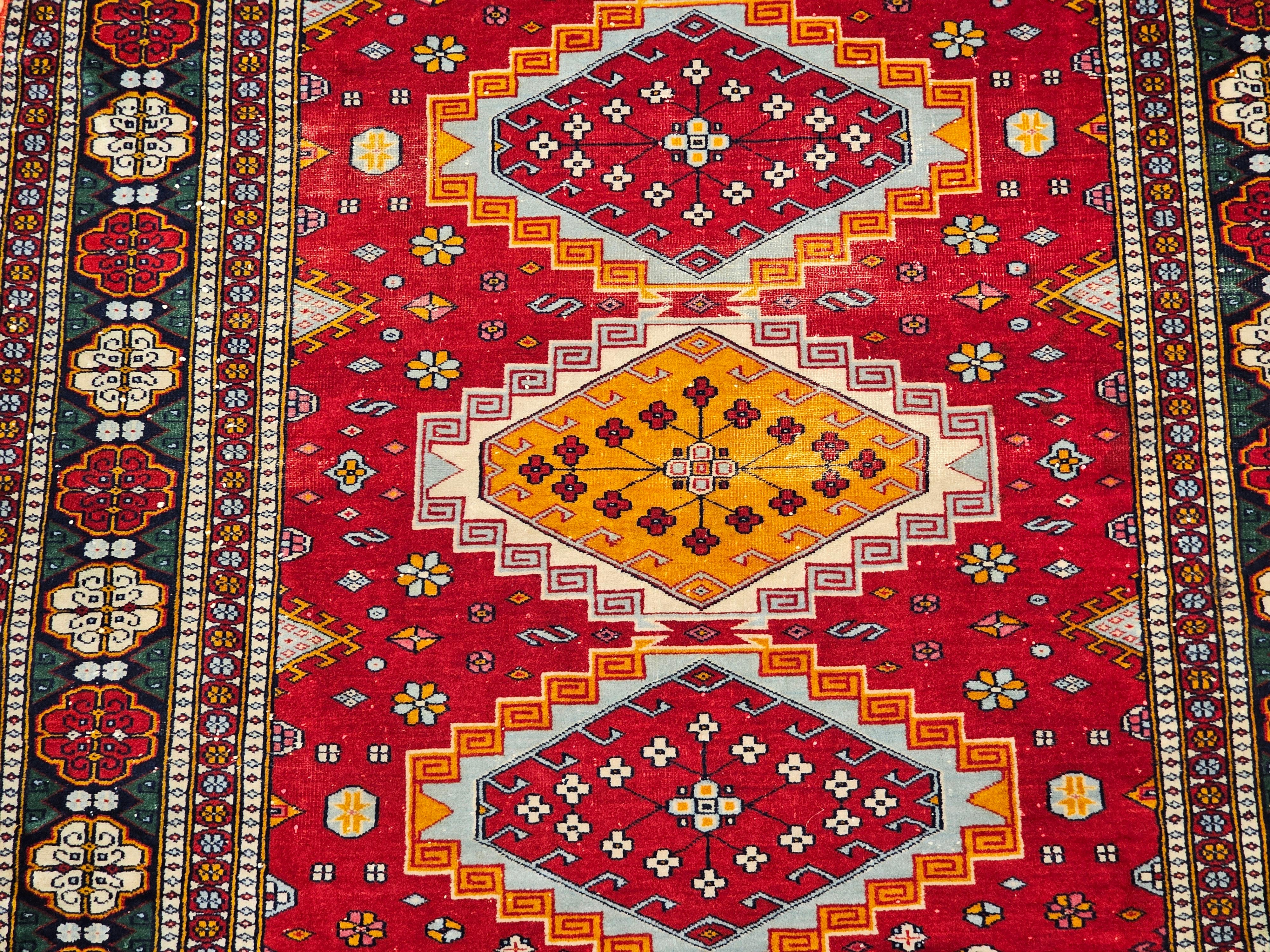 Alfombra Tribal Persa Vintage Cuadrada Tejido a mano en venta