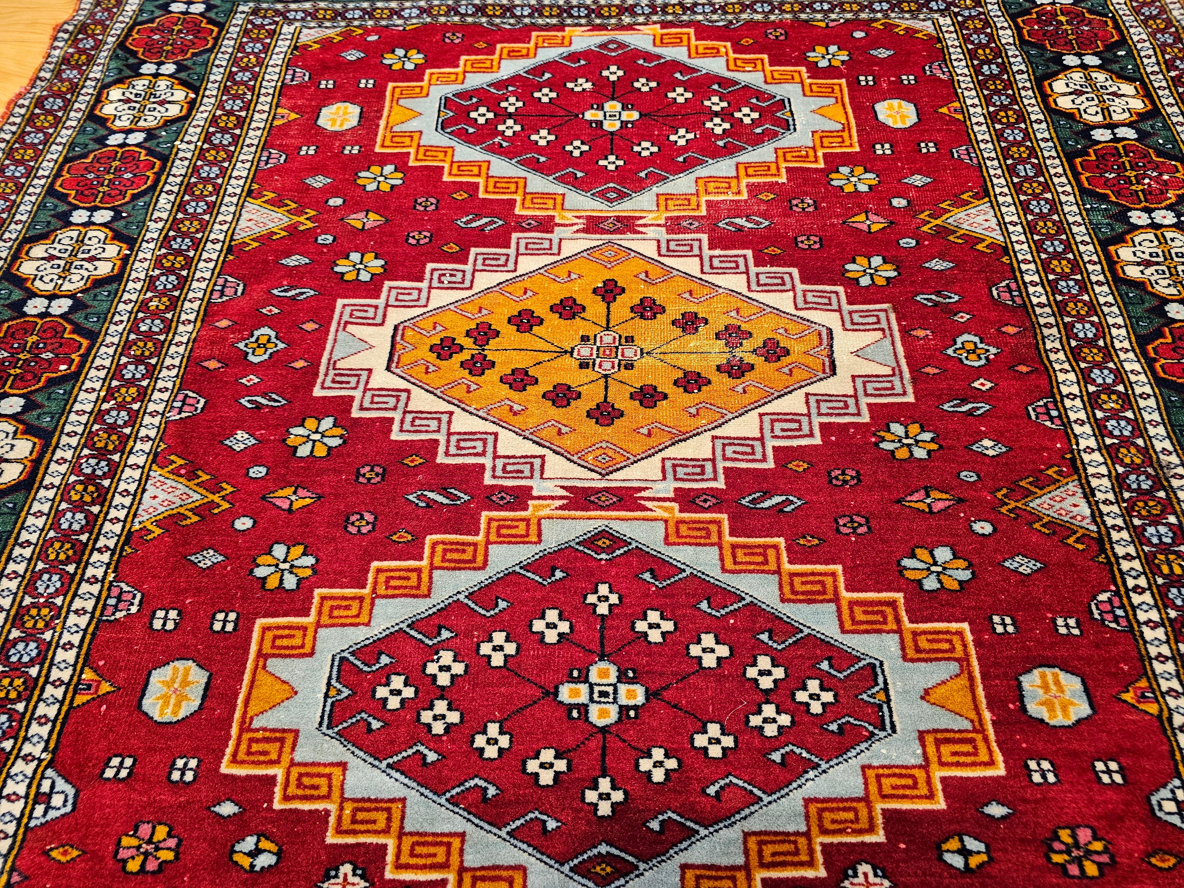 Alfombra Tribal Persa Vintage Cuadrada Lana en venta