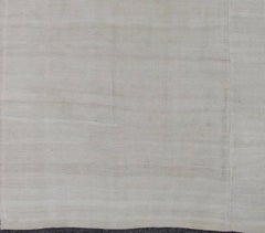Square-Sized Large Midcentury Turkish Kilim Rug with Subtle Variegated Cream