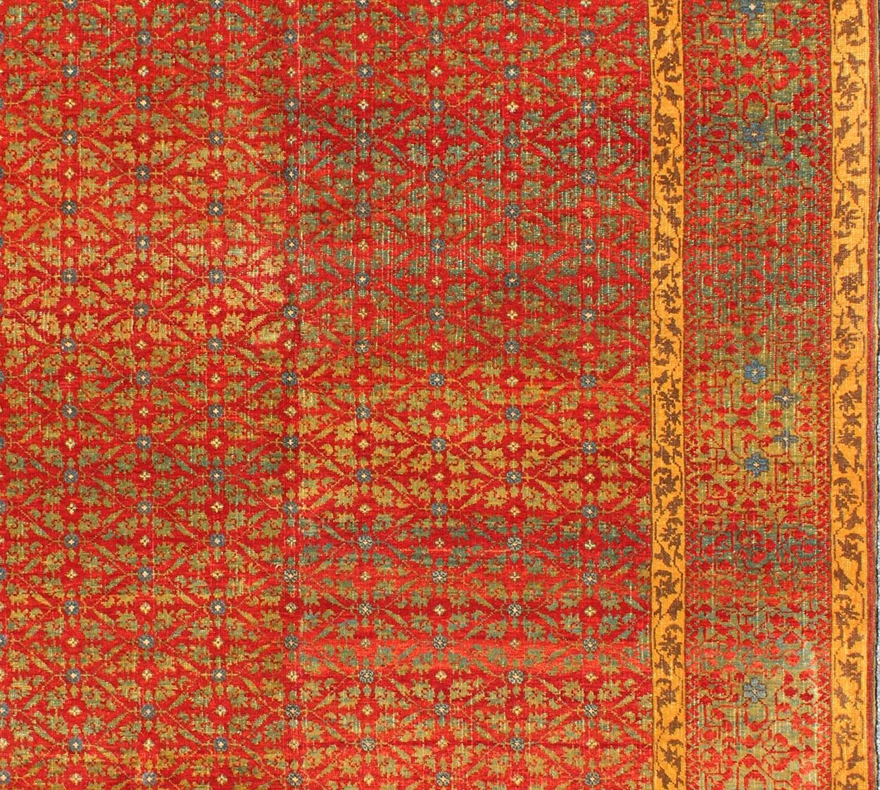 Vintage Ottoman Rug, rug WL-233214, country of origin / type: Turkey / Mamluk, circa Late-20th Century.

Measures: 5'0 x 5'11.

This Ottoman inspired, finely woven rug was handwoven in Turkey in the later part of the 20th Century. The red color