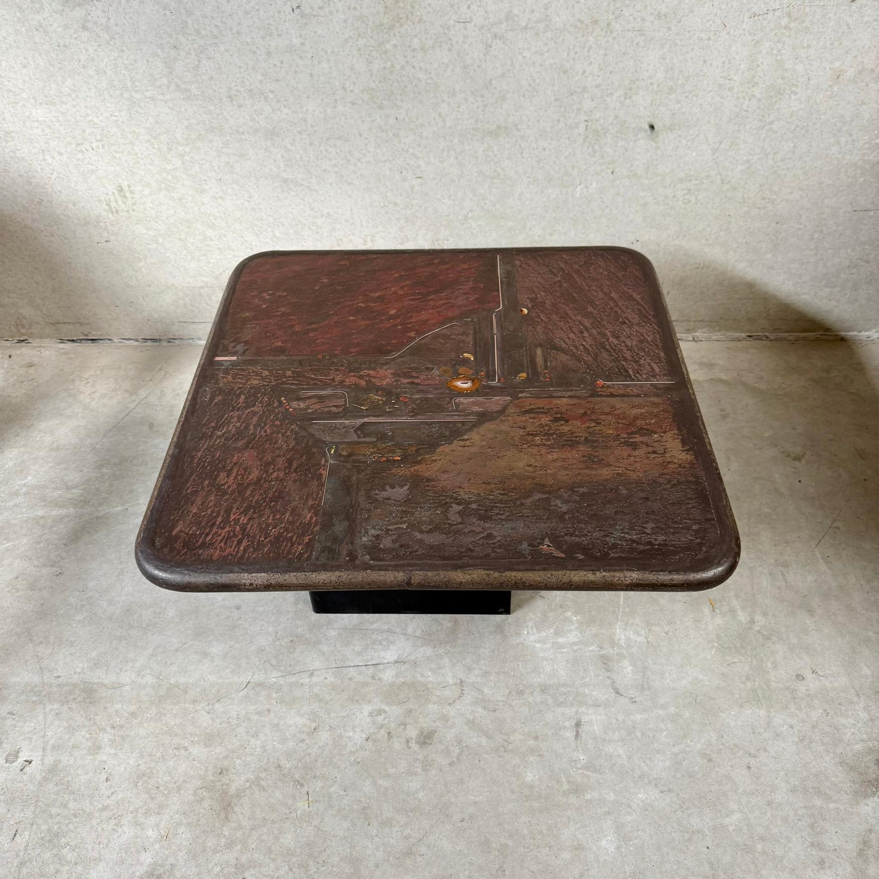 Quadratischer Couchtisch aus Schieferstein-Achat des Bildhauers Paul Kingma, Niederlande 1990 im Angebot 4
