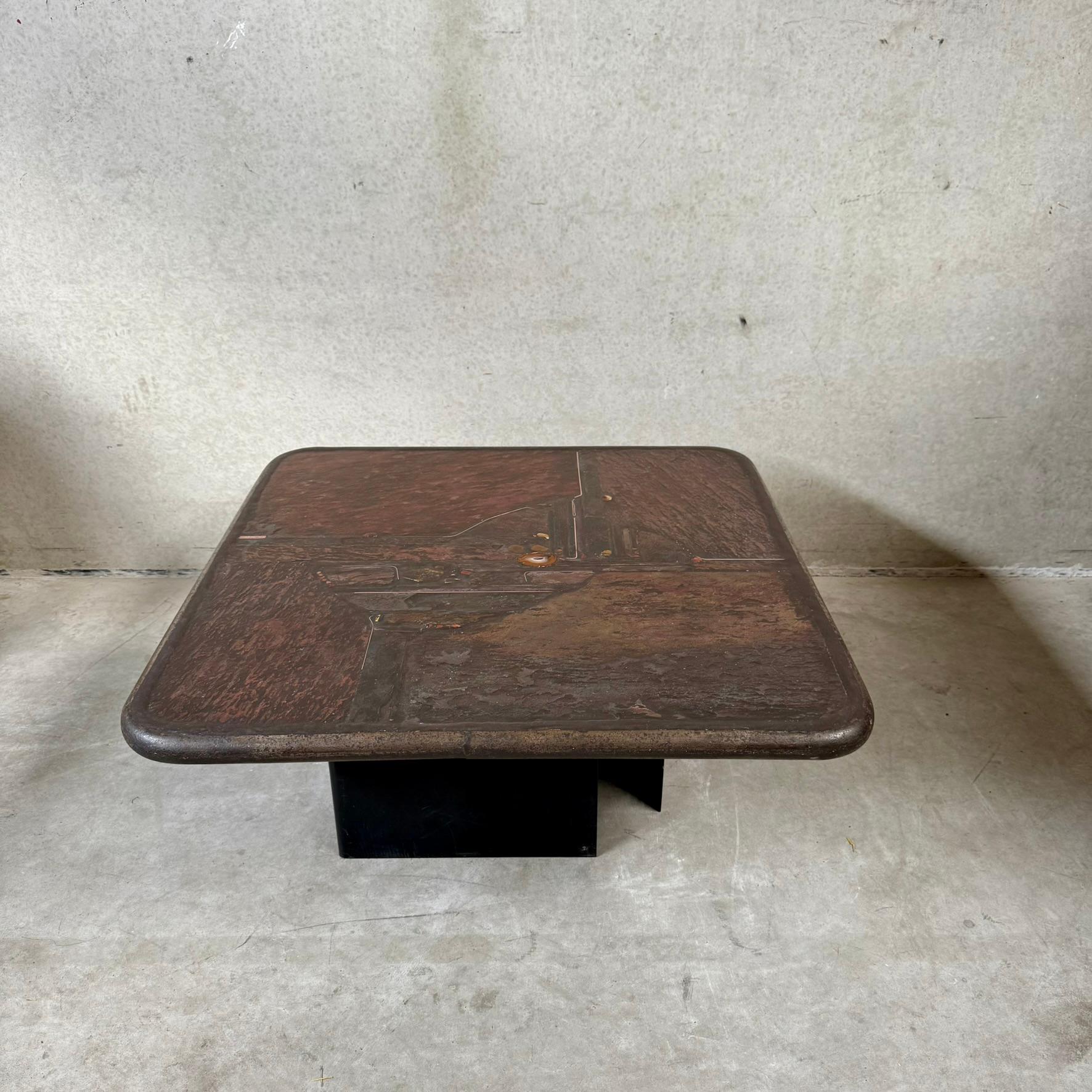 Quadratischer Couchtisch aus Schieferstein-Achat des Bildhauers Paul Kingma, Niederlande 1990 im Angebot 5