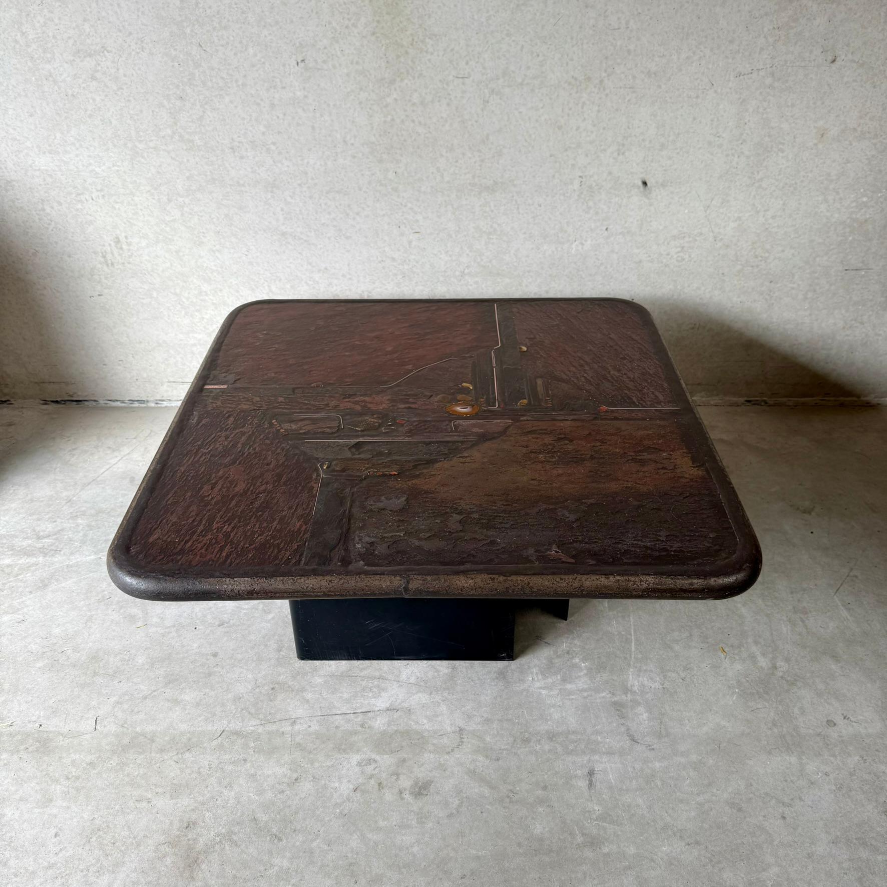 Quadratischer Couchtisch aus Schieferstein-Achat des Bildhauers Paul Kingma, Niederlande 1990 im Angebot 7