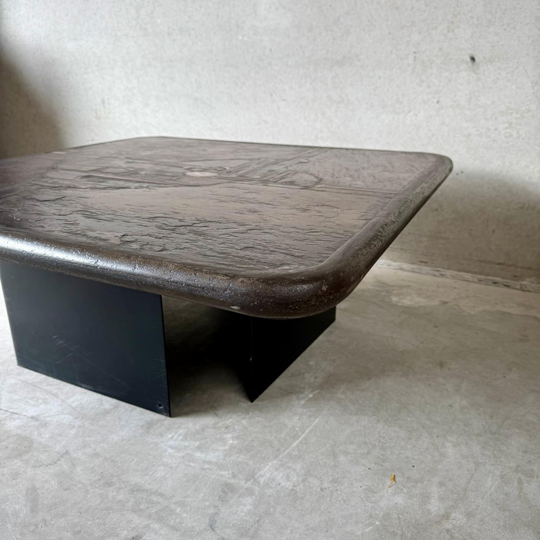 Quadratischer Couchtisch aus Schieferstein-Achat des Bildhauers Paul Kingma, Niederlande 1990 im Angebot 11