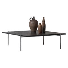 Retro Square slate stone coffee table from the 1950s.