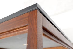 Square Slate Top Walnut Base Coffee Table by Jens Risom