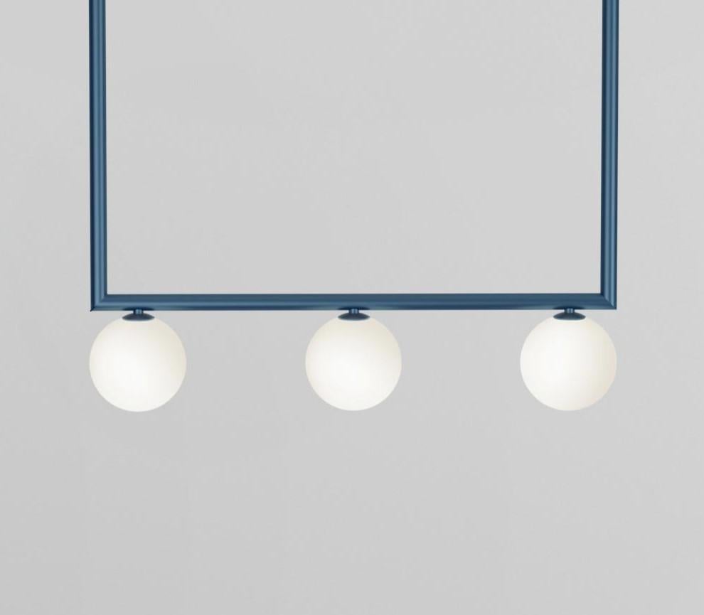 Tedesco Lampada a sospensione quadrata a piccoli globi di Atelier Ati in vendita