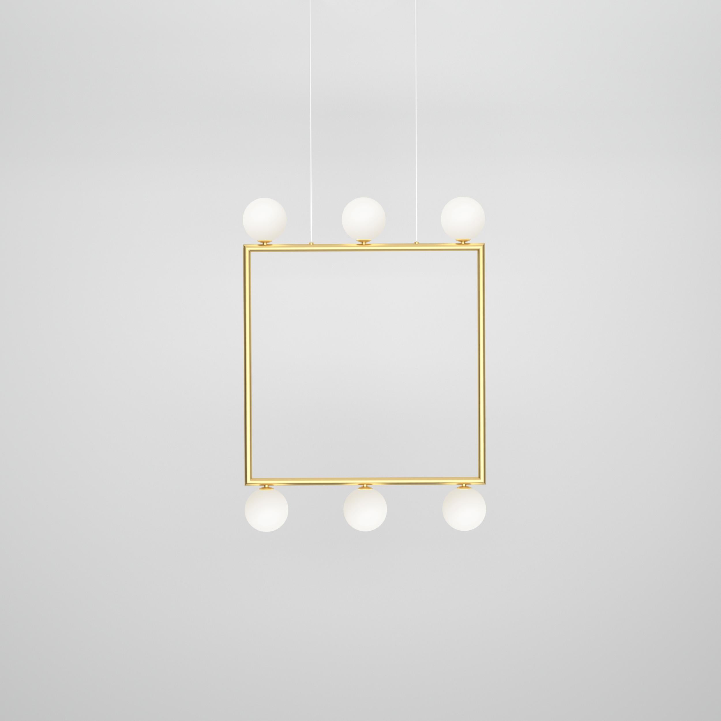 Lampada a sospensione quadrata a piccoli globi di Atelier Ati In condizioni Nuovo in vendita a Geneve, CH