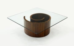 Vintage Square Snail Style Coffee Table with Glass Top