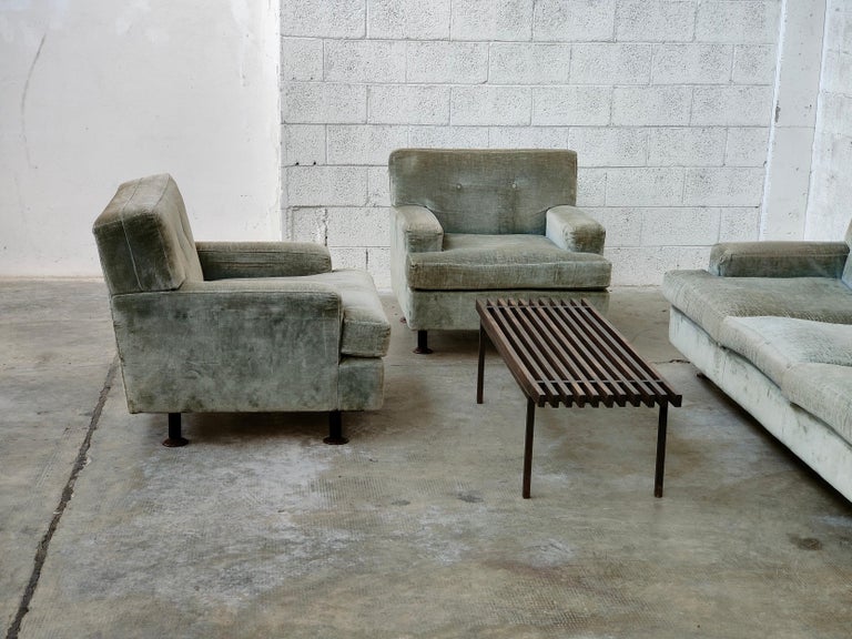 Late 17th Century Square Sofa and Armchairs Set by Marco Zanuso for Arflex, Italy, 70's