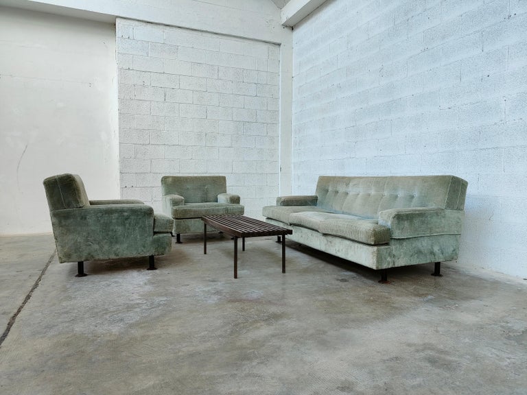 Square Sofa and Armchairs Set by Marco Zanuso for Arflex, Italy, 70's 1