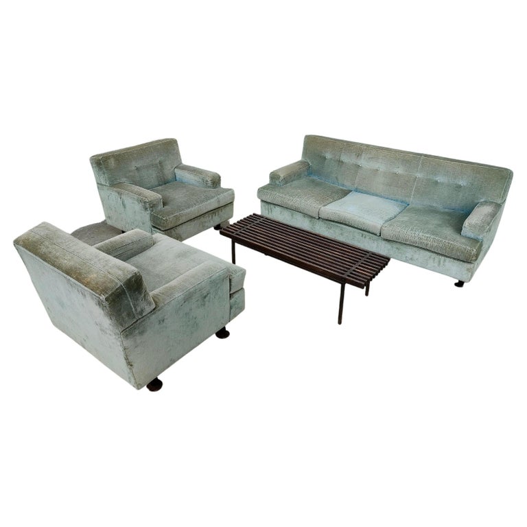 Square Sofa and Armchairs Set by Marco Zanuso for Arflex, Italy, 70's