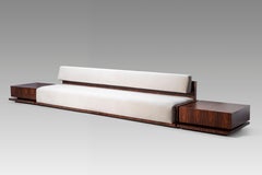 Square Sofa by Juliana Lima Vasconcellos with Side Tables