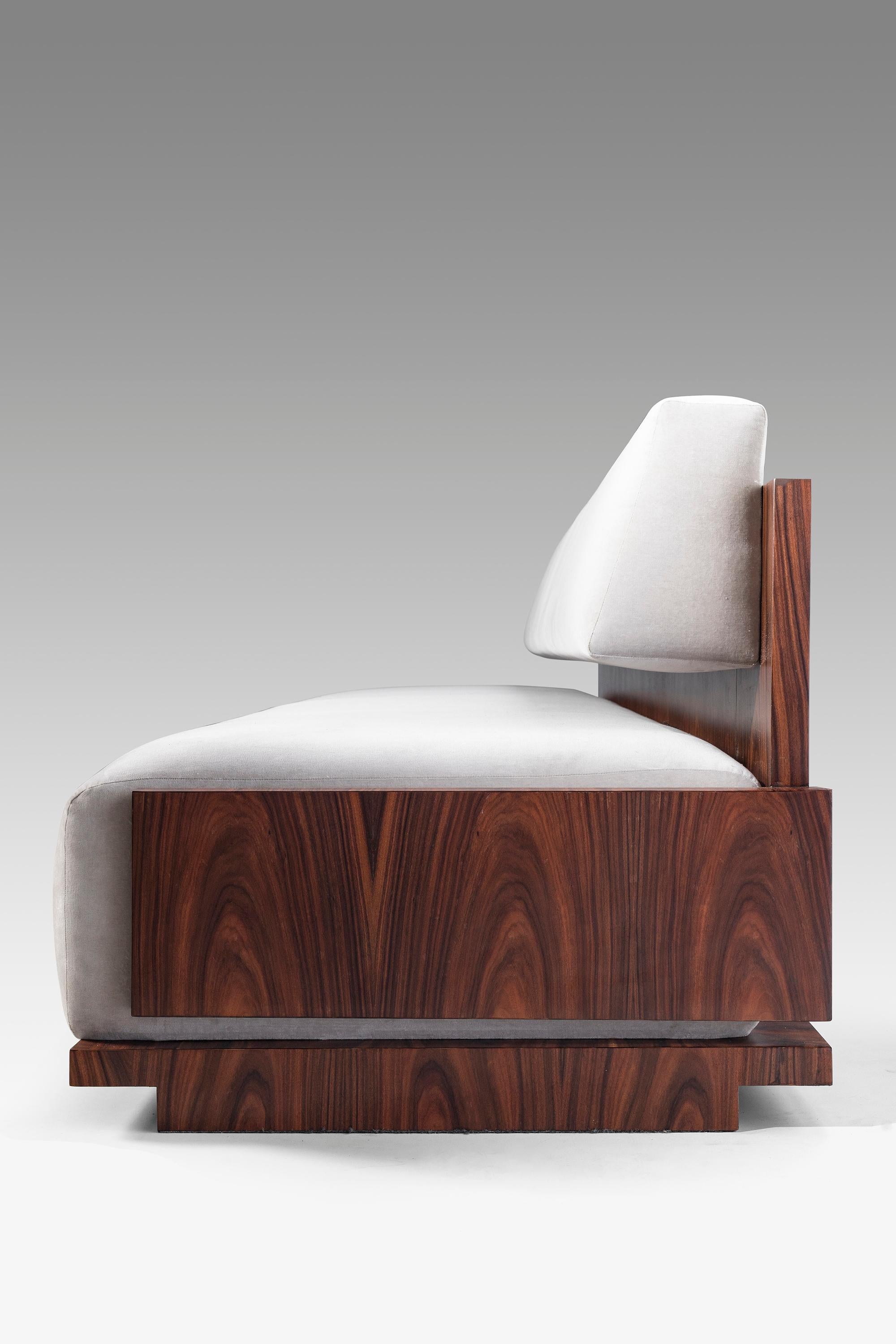 Laminated Square Sofa by Juliana Lima Vasconcellos with Side Tables For Sale
