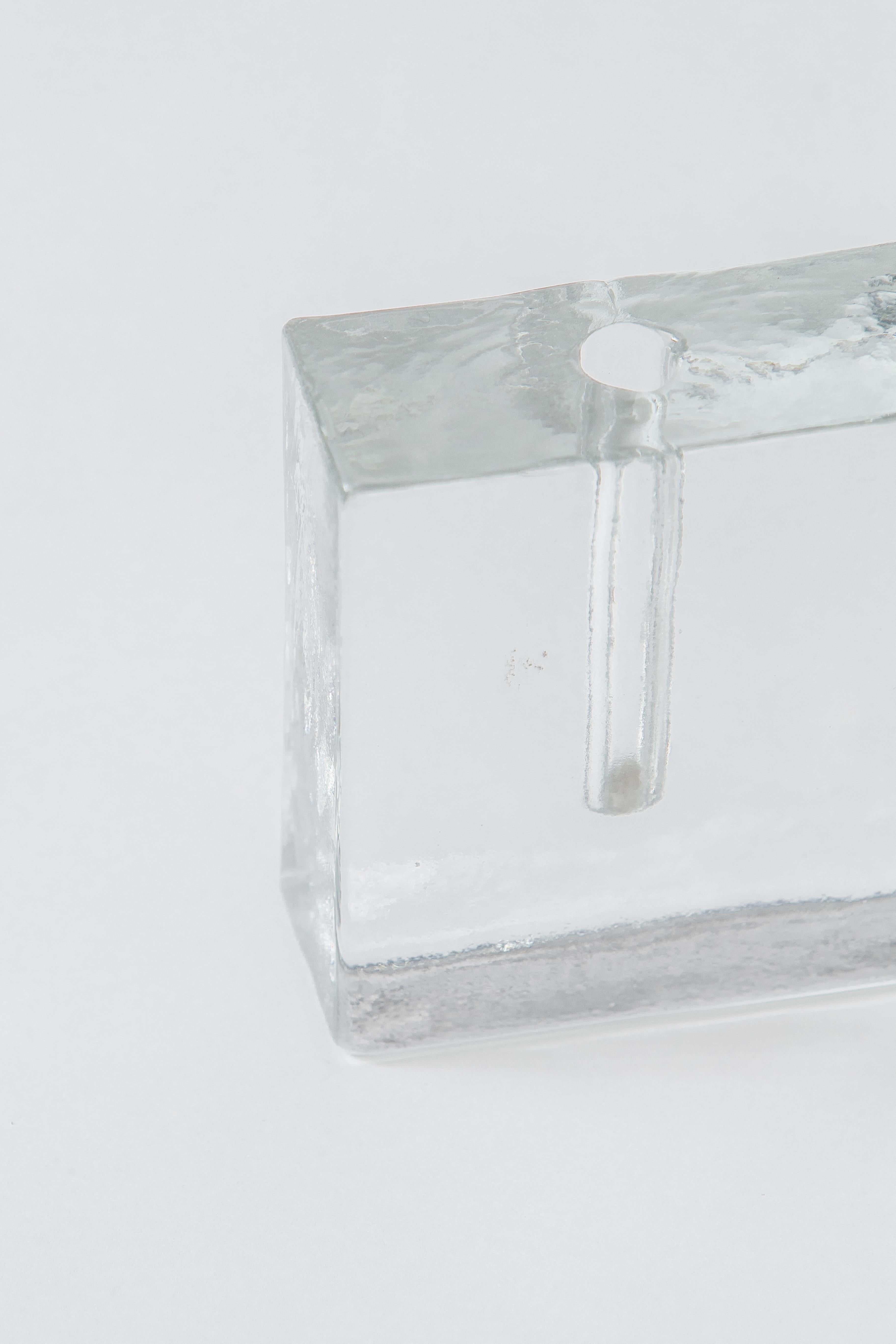 Mid-Century Modern Square Solid Glass Bud Vase, Denmark, 1960's