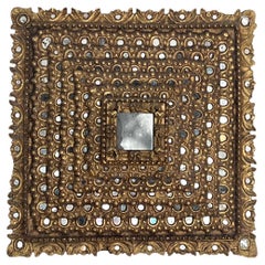 Quadratischer Spiegel aus spanischem Giltwood