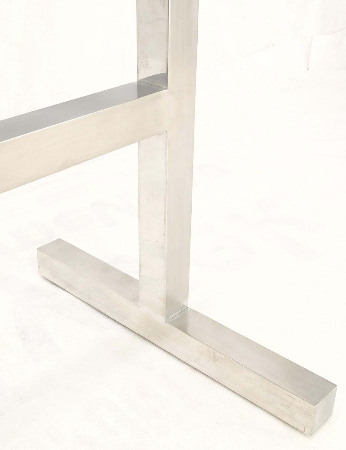 Quadratischer Edelstahl-Profilsockel Glasplatte Esstisch Schreibtisch  im Angebot 2