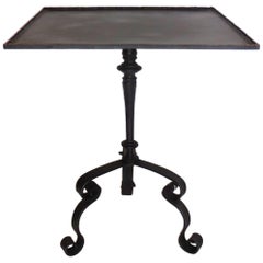 Square Steampunk Iron and Bronze Side Table