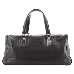 Square Stitch CC Boston Bag Quilted Leather Large