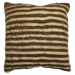 Square Striped Turkish Mohair Rug Pillow