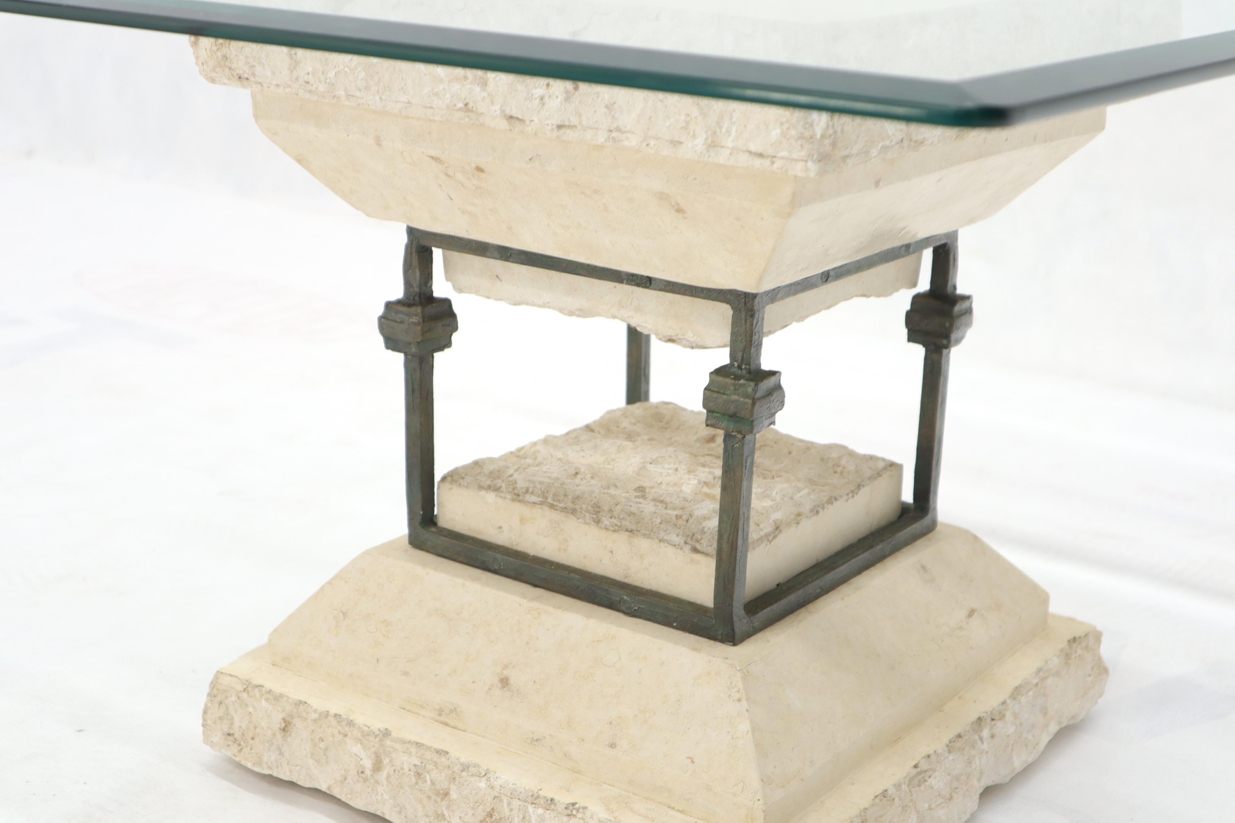 20th Century Square Suspended Base Glass Top Coffee or Side Table For Sale