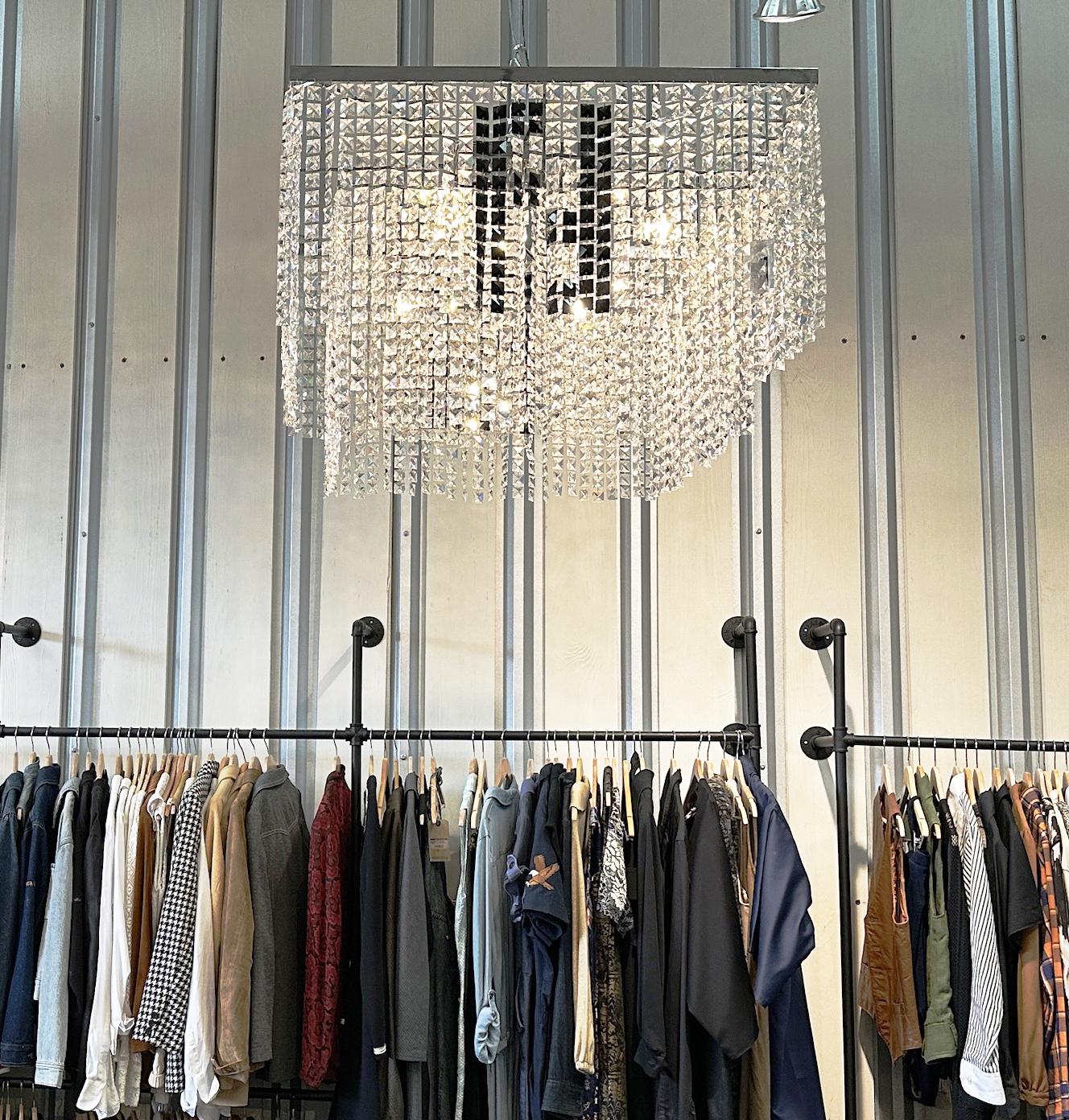 Italian Swarovski Crystal Chandeliers by Fendi Casa, a pair For Sale