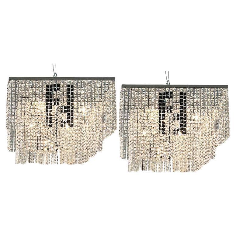 Swarovski Crystal Chandeliers by Fendi Casa, a pair