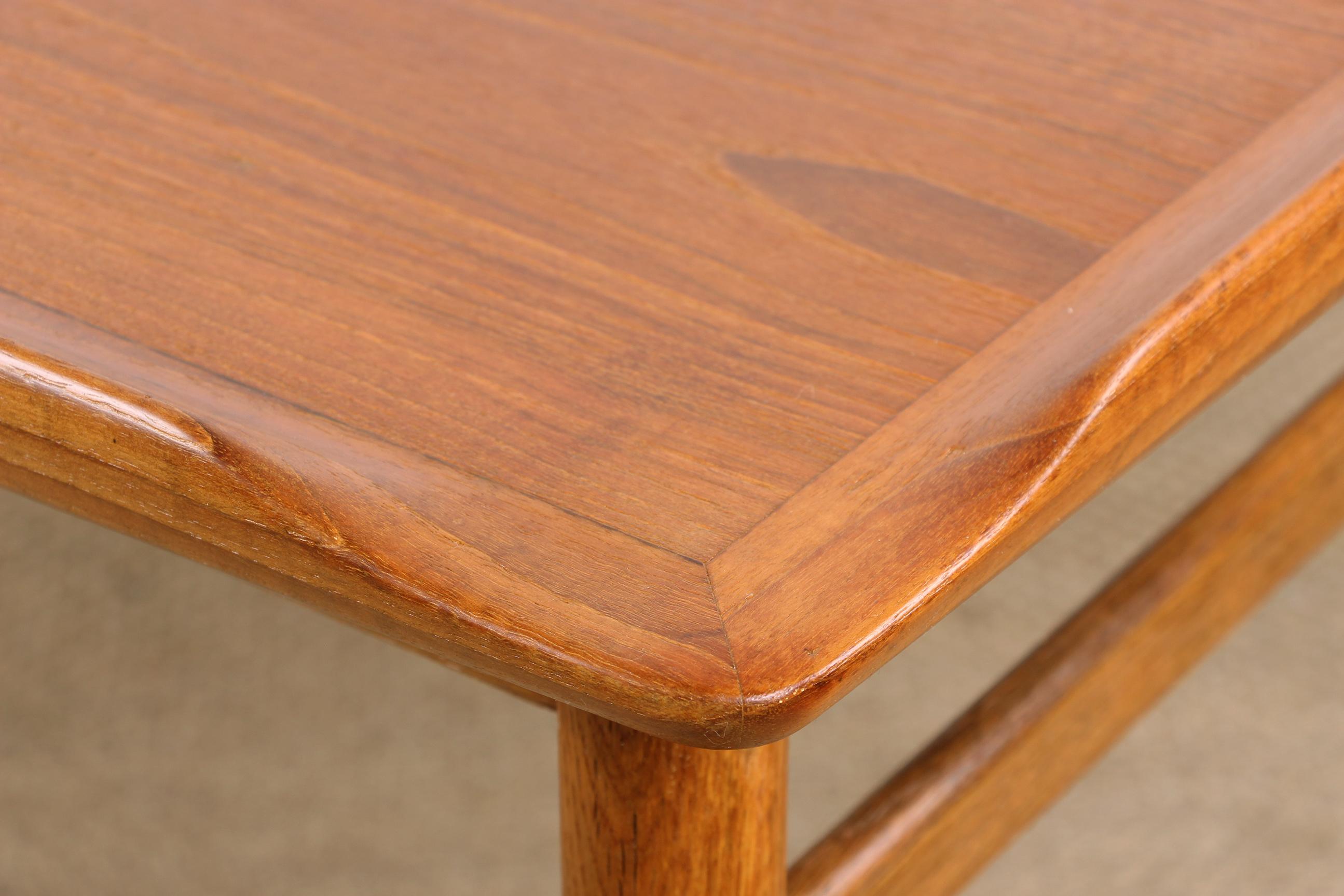 Square Swedish coffee table. Teak and solid oak base by Folke Ohlsson/Tingstroms 2