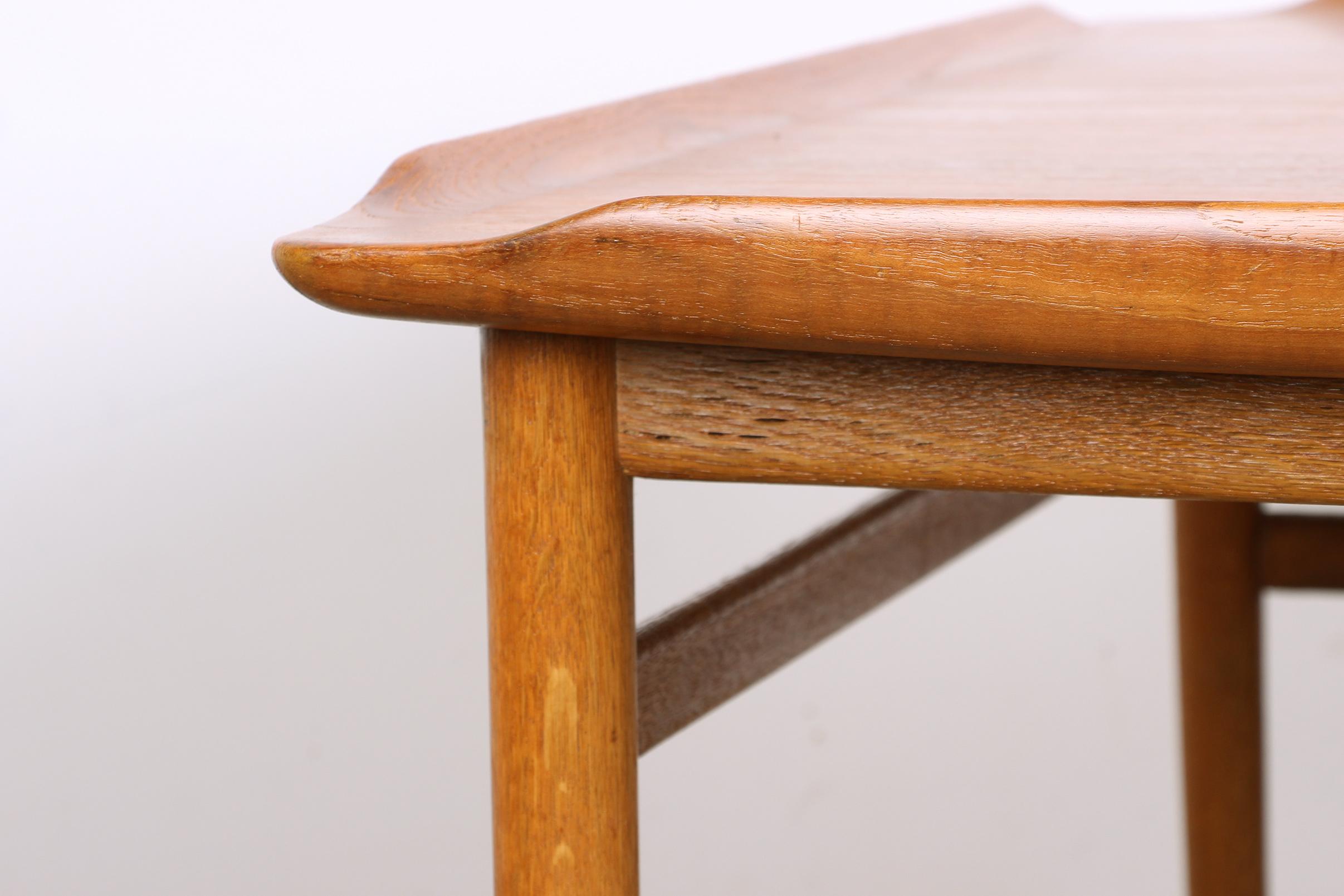 Square Swedish coffee table. Teak and solid oak base by Folke Ohlsson/Tingstroms 3