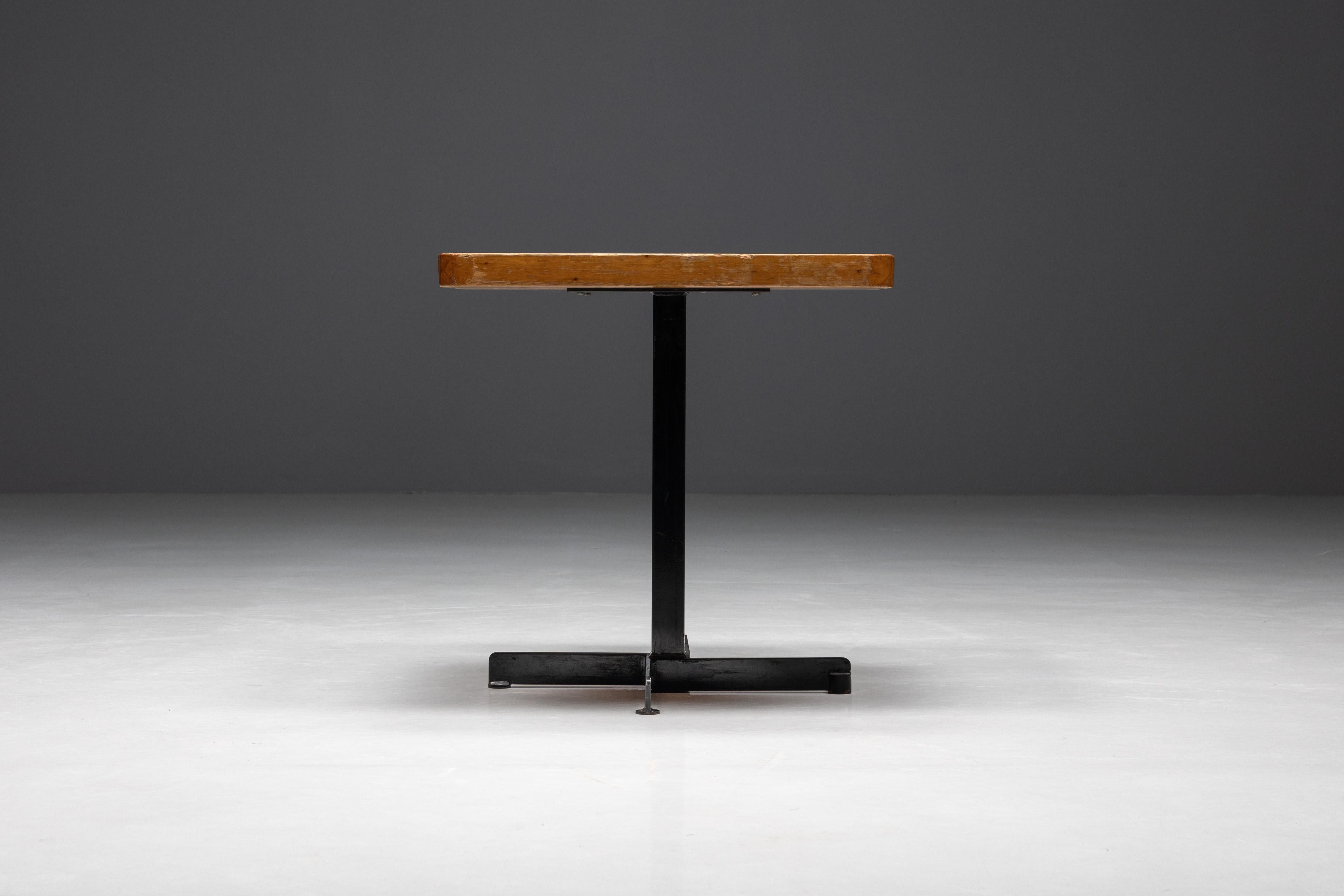 Mid-20th Century Square Table by Charlotte Perriand for 'Les Arcs', France, 1960s For Sale