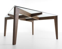 Square table Casamania & Horm Autoreggente - 140 cm 55.1 inch - Canaletta walnut