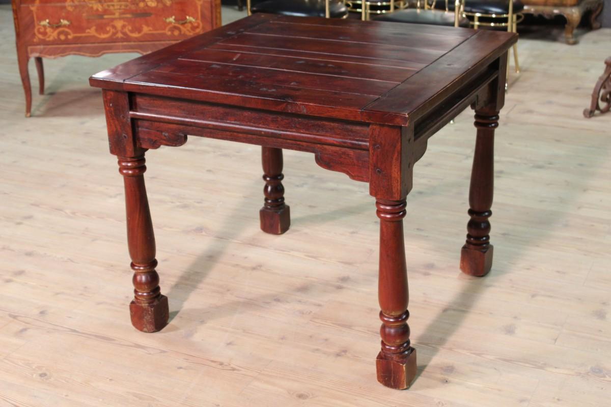 Square Table in Carved Wood, 20th Century For Sale 7