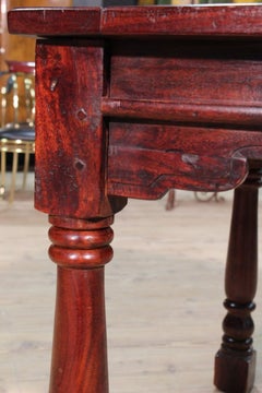 Square Table in Carved Wood, 20th Century