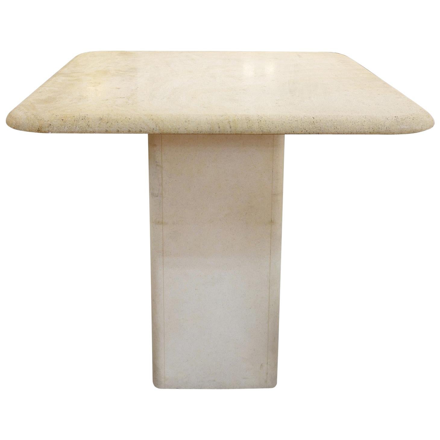 Square Table in Travertine, circa 1970s