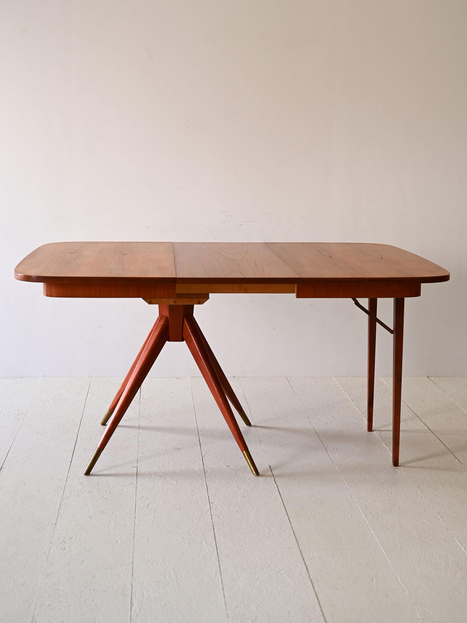 Teak Square table with rounded corners