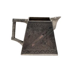 Juego de té cuadrado cubista de James W. Tufts, Aesthetic Movement Plateado