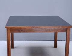 Square Teak + Black Side Table by Fredericia Stolefabrik Vintage 1950s Danish