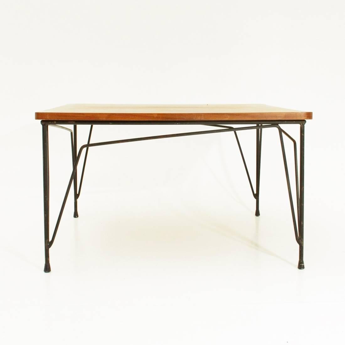 Mid-Century Modern Square Teak Coffee Table by Cerutti, 1950s