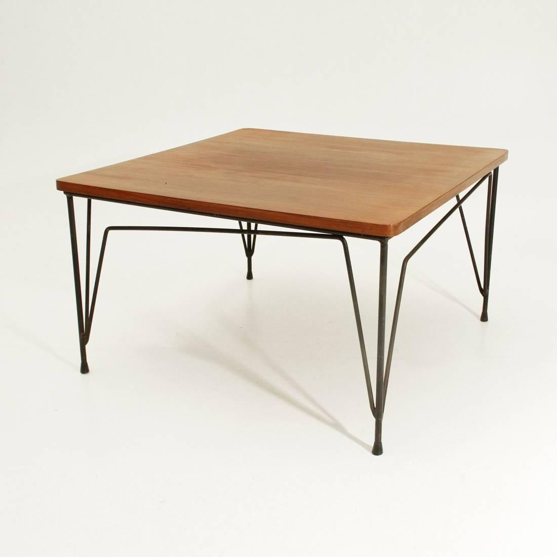Square Teak Coffee Table by Cerutti, 1950s In Good Condition In Savona, IT