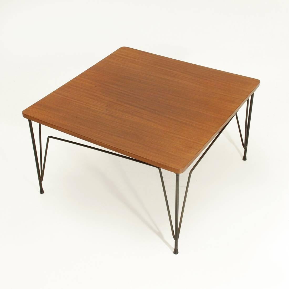 Mid-20th Century Square Teak Coffee Table by Cerutti, 1950s