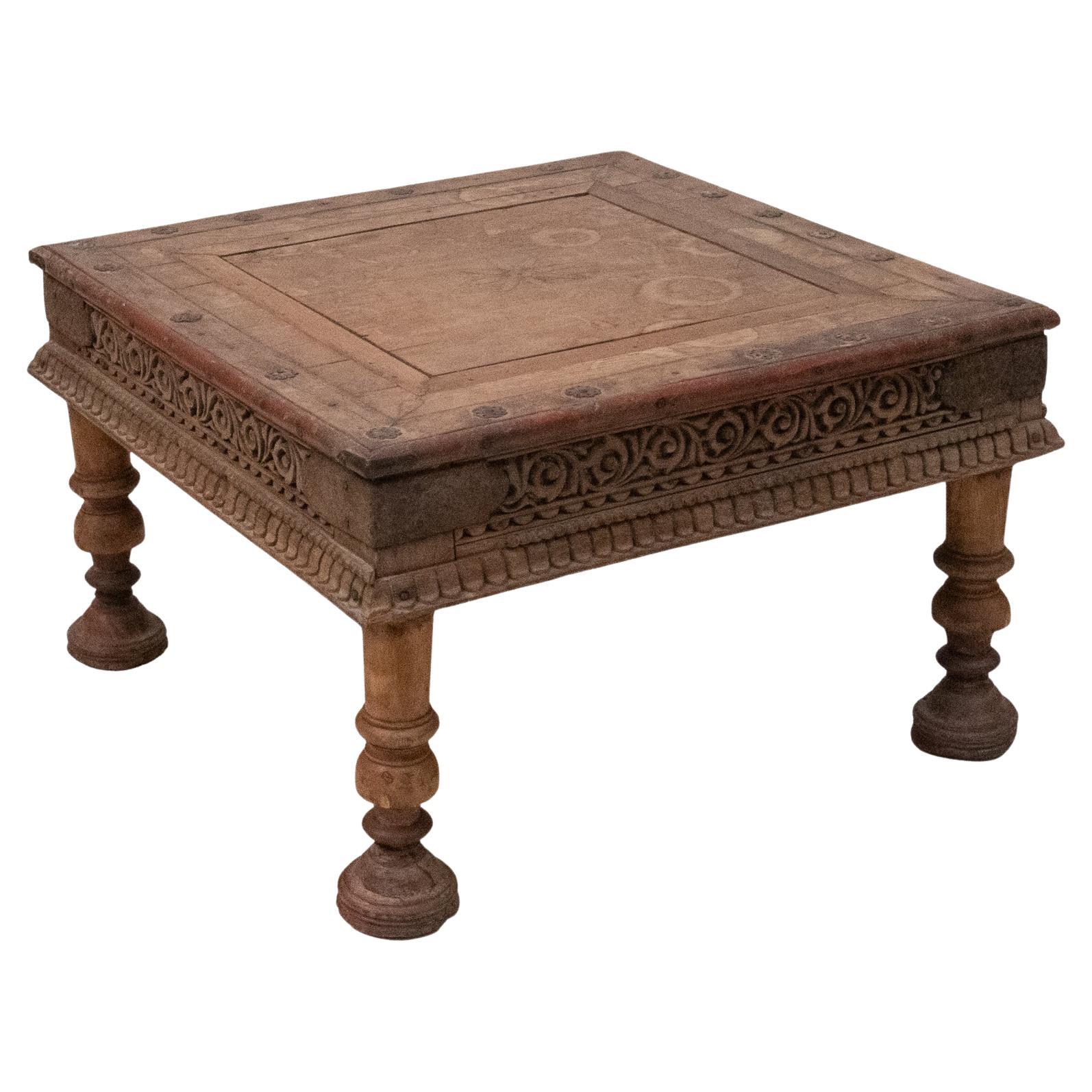 Table basse carrée en teck en vente