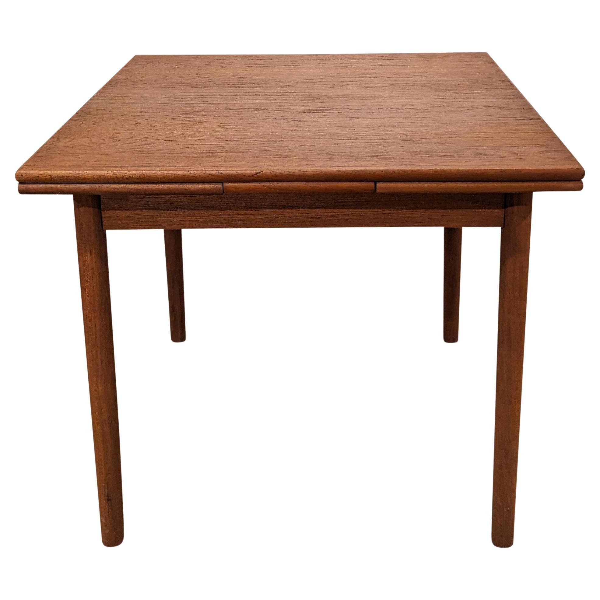 Square Teak Dining Table w Two Hidden Leaves 022427 Vintage Danish