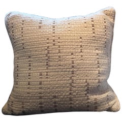 Square Throw Pillow in Dedar Wool Boucle Fabric with Golden Yarn