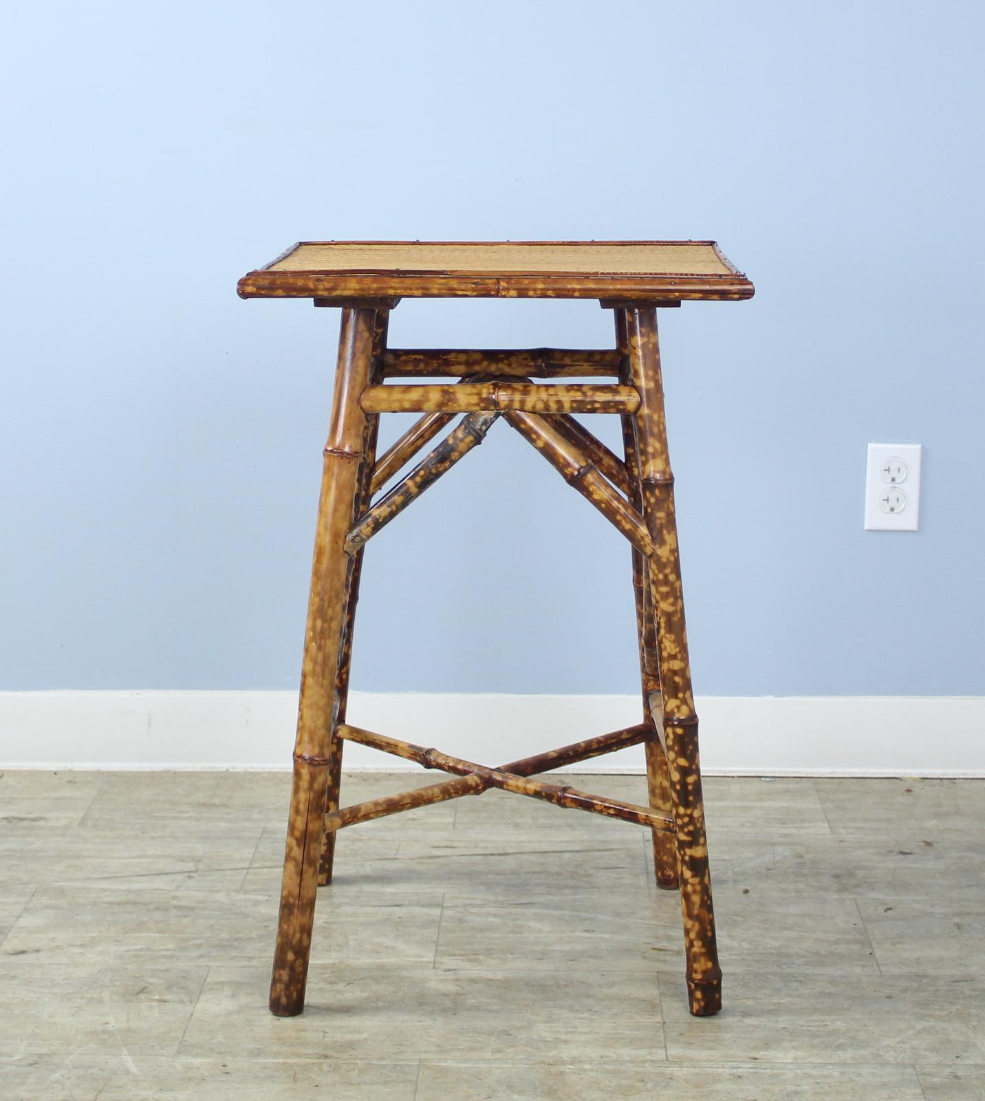 Square Top Antique Bamboo Side Table 3