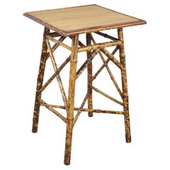 Square Top Antique Bamboo Side Table